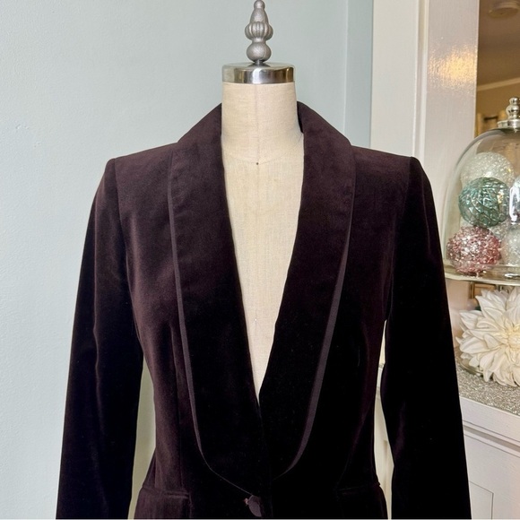 Ann Taylor LOFT Velvet Blazer Jacket One Button Size 0 - Picture 3 of 12
